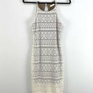 Lace overlay halter dress NWOT